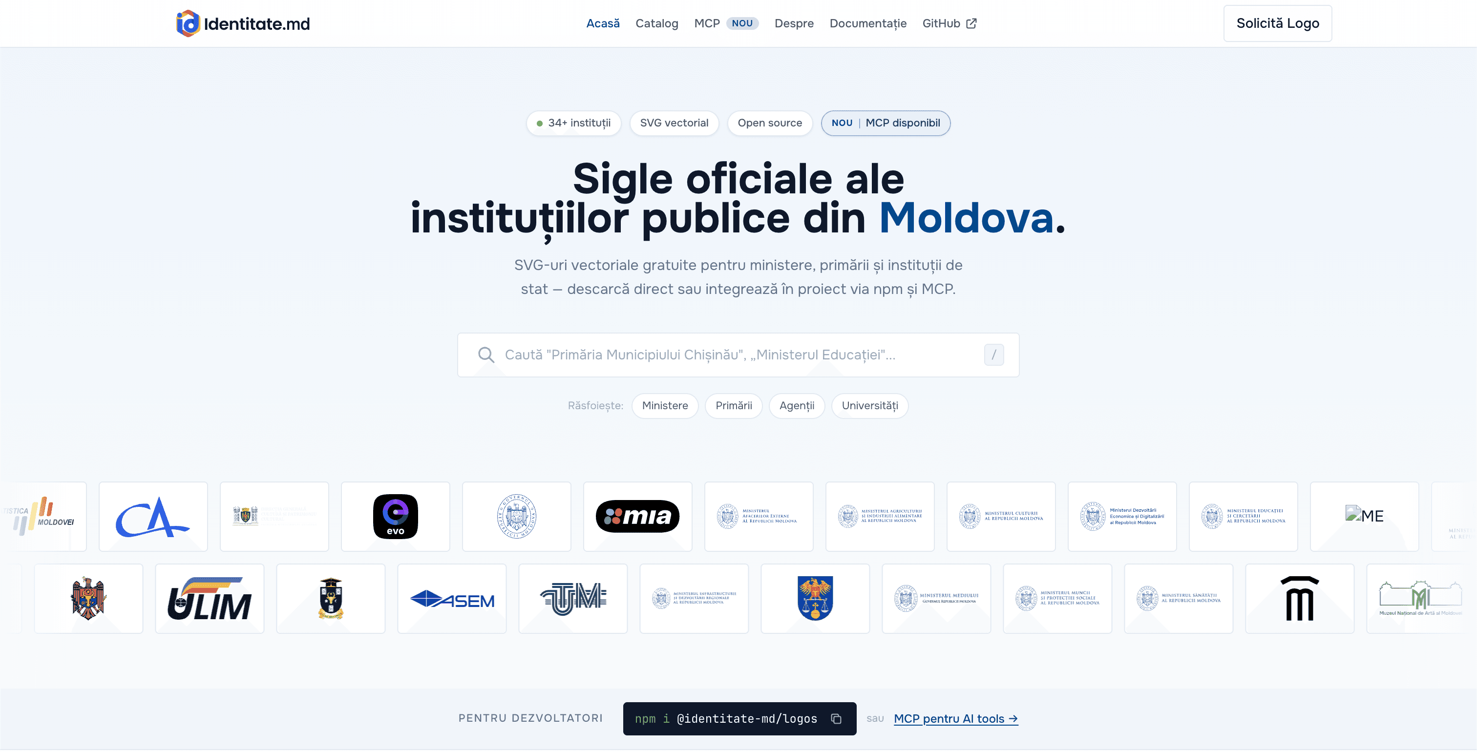 IdentitateMD — catalog of Moldovan public institution logos