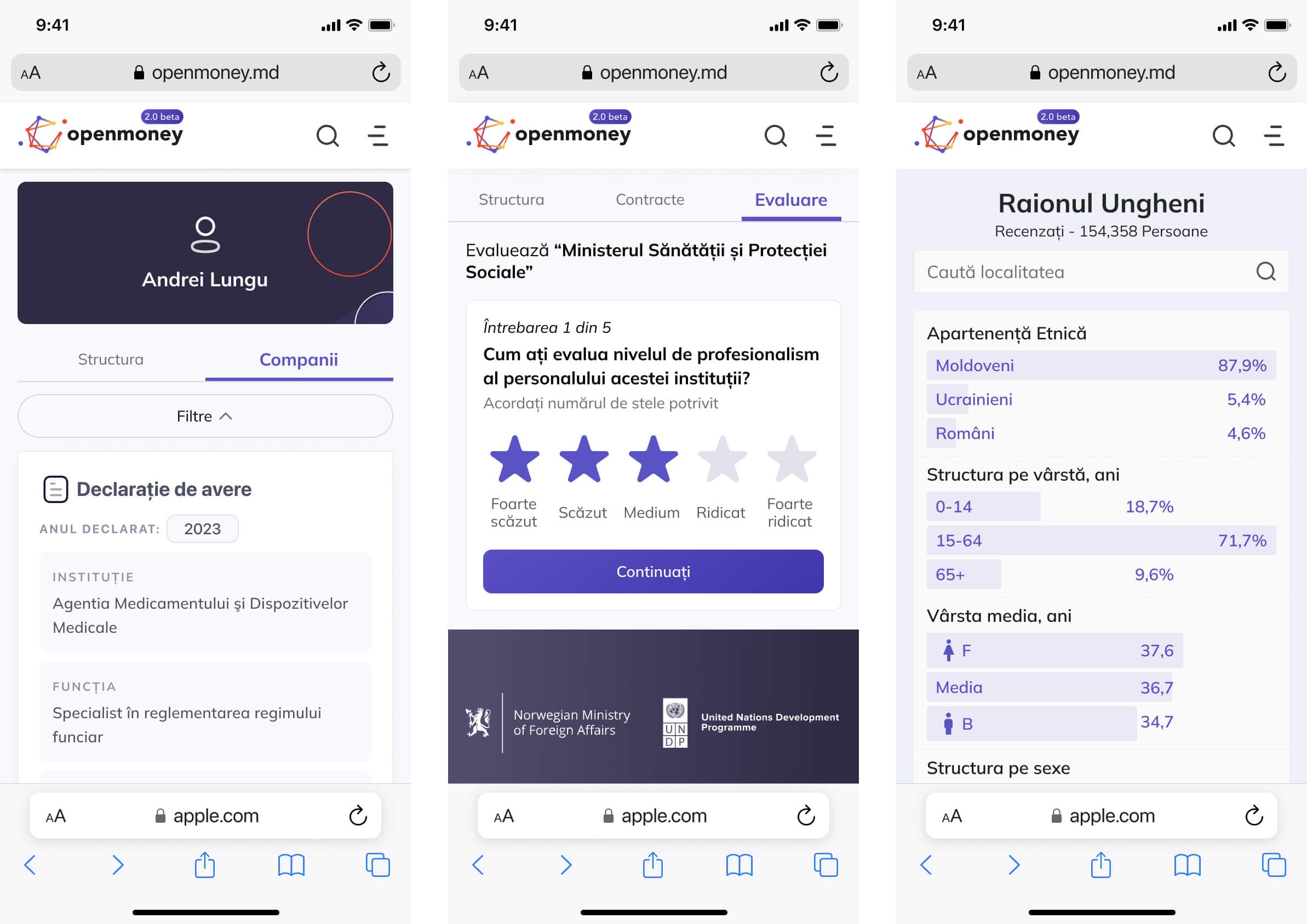 Pagina declarațiilor de avere a persoanei fizice